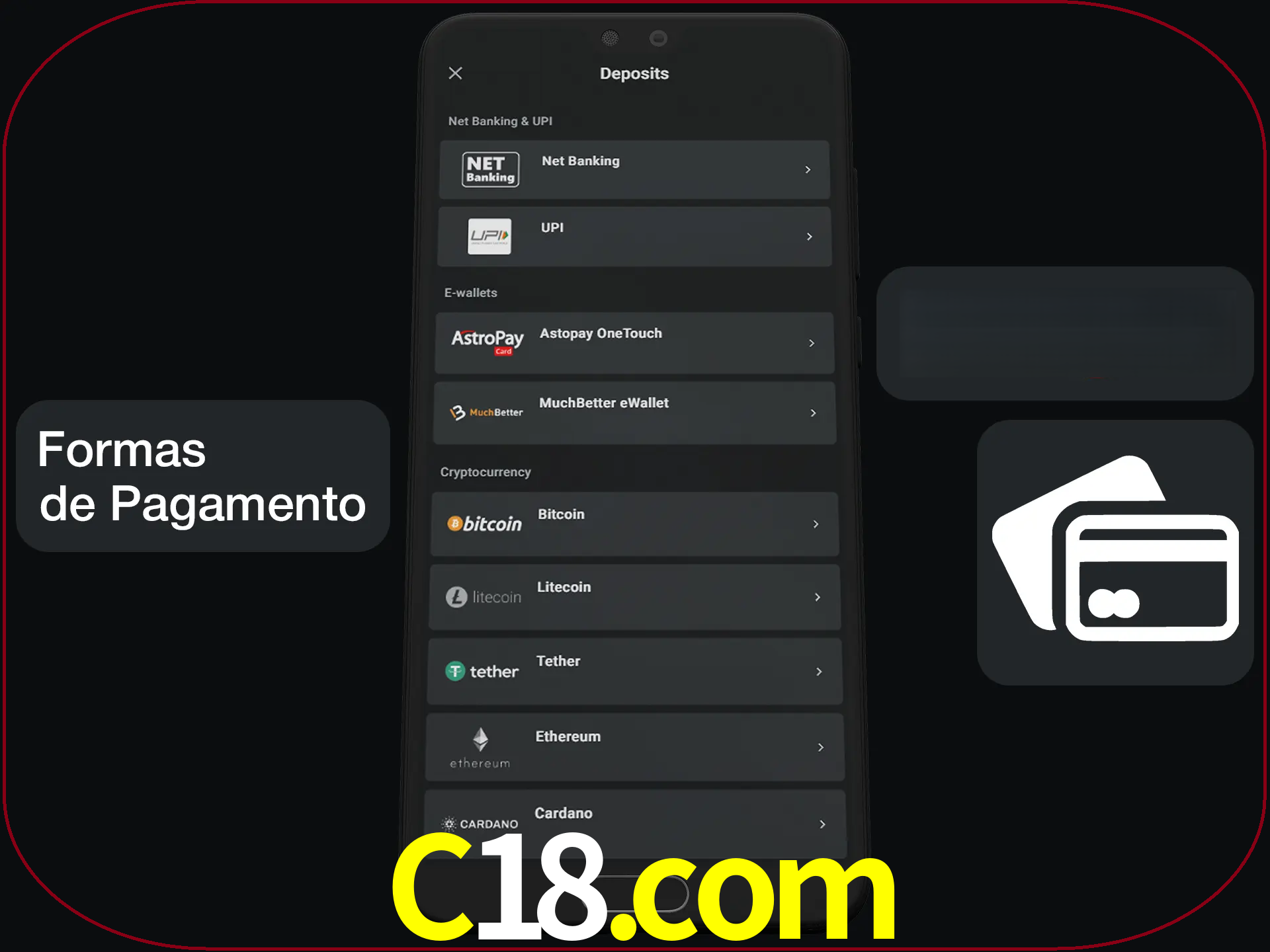 Escolha a forma de pagamento de sua preferência.