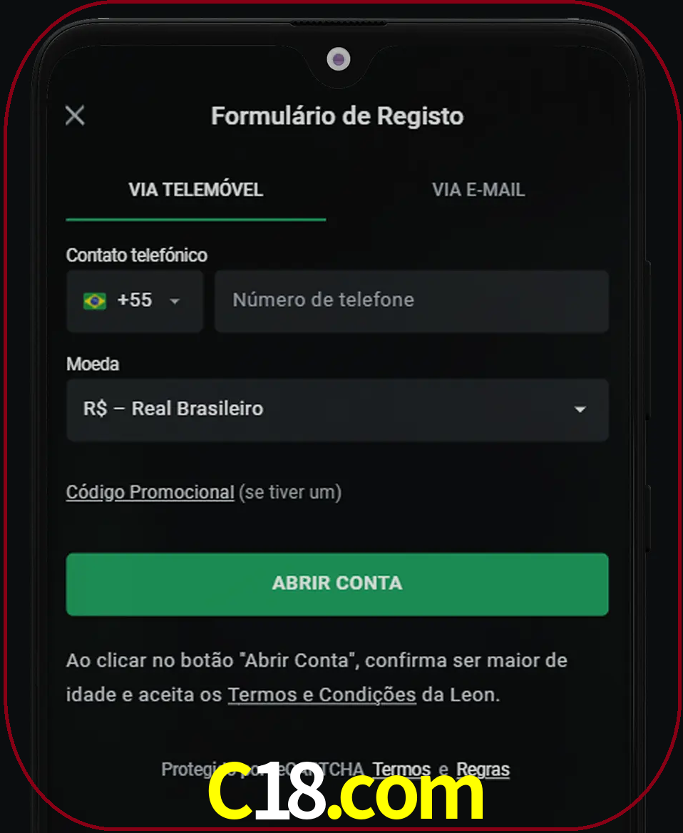 Abra o aplicativo e inicie o processo de registro.